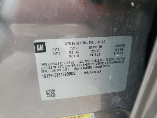 1G1ZE5E76AF266822 - 2010 CHEVROLET MALIBU LTZ ყავისფერი ფოტო 12