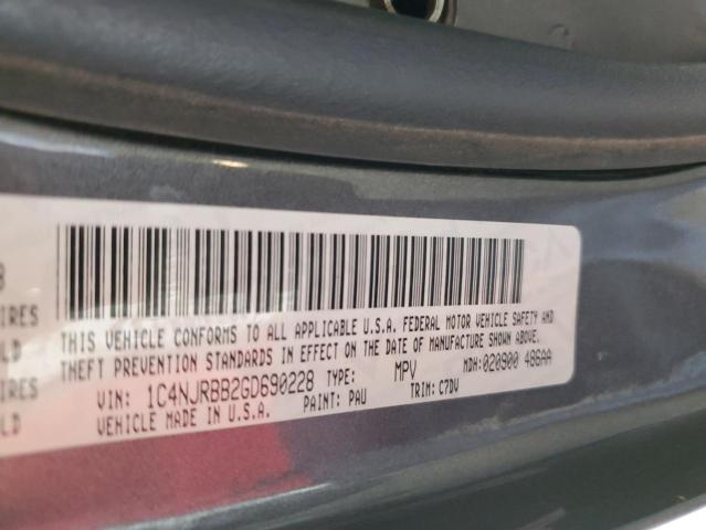 1C4NJRBB2GD690228 - 2016 JEEP PATRIOT SPORT CHARCOAL photo 13