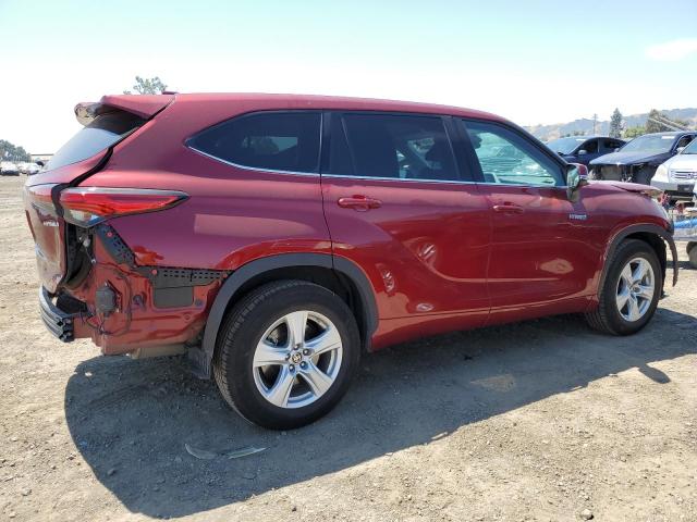 5TDZARAH5MS504222 - 2021 TOYOTA HIGHLANDER HYBRID LE RED photo 3