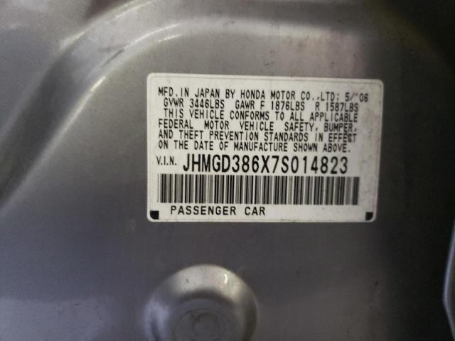 JHMGD386X7S014823 - 2007 HONDA FIT S 灰色 照片 12