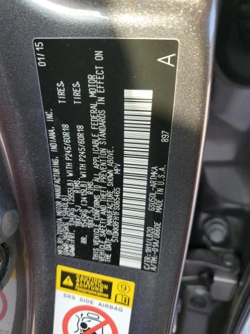 5TDKKRFH1FS065465 - 2015 TOYOTA HIGHLANDER XLE GRAY photo 12