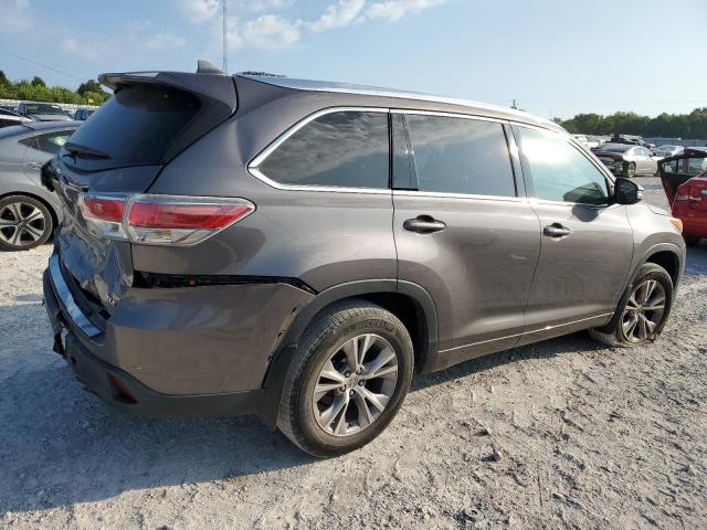 5TDKKRFH1FS065465 - 2015 TOYOTA HIGHLANDER XLE GRAY photo 3