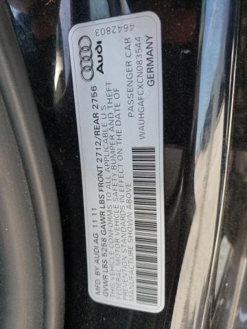 WAUHGAFCXCN083544 - 2012 AUDI A6 PRESTIGE შავი ფოტო 12