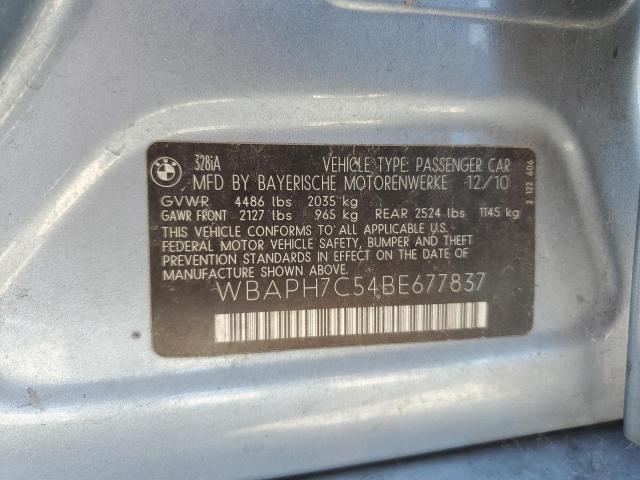 WBAPH7C54BE677837 - 2011 BMW 328 I SILVER photo 12