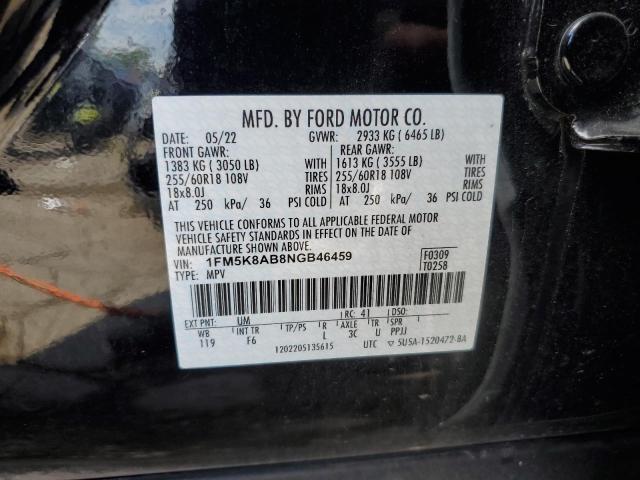 1FM5K8AB8NGB46459 - 2022 FORD EXPLORER POLICE INTERCEPTOR 双色 照片 13