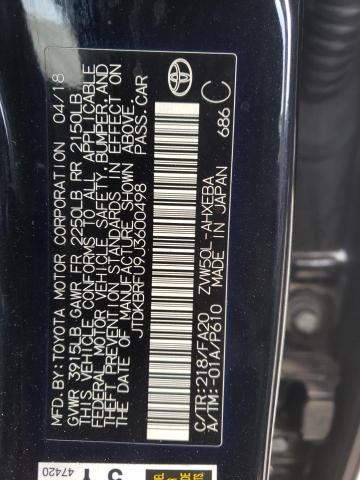 JTDKBRFU9J3600498 - 2018 TOYOTA PRIUS BLACK photo 12