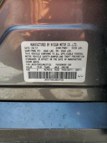 JN1EV7AR2JM437122 - 2018 INFINITI Q50 LUXE SILVER photo 13