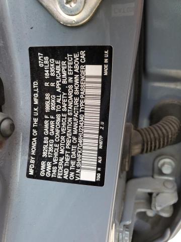 SHHFK7G46HU234340 - 2017 HONDA CIVIC SPORT 灰色 照片 12