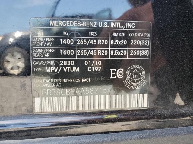 4JGBB8GB8AA582154 - 2010 MERCEDES-BENZ ML 350 4MATIC BLACK photo 13