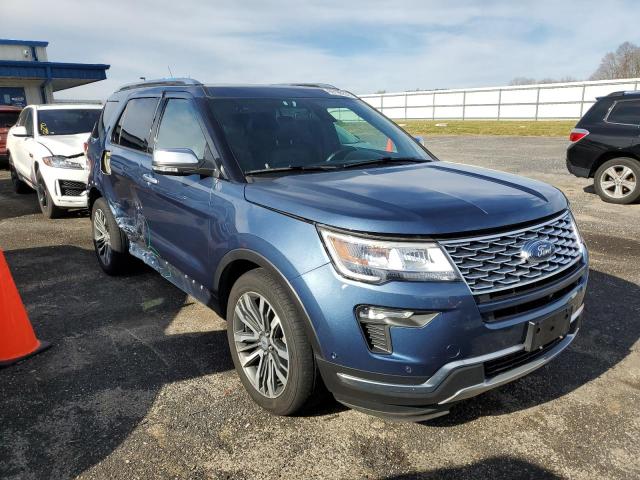 1FM5K8HT2JGA53025 - 2018 FORD EXPLORER PLATINUM BLUE photo 1