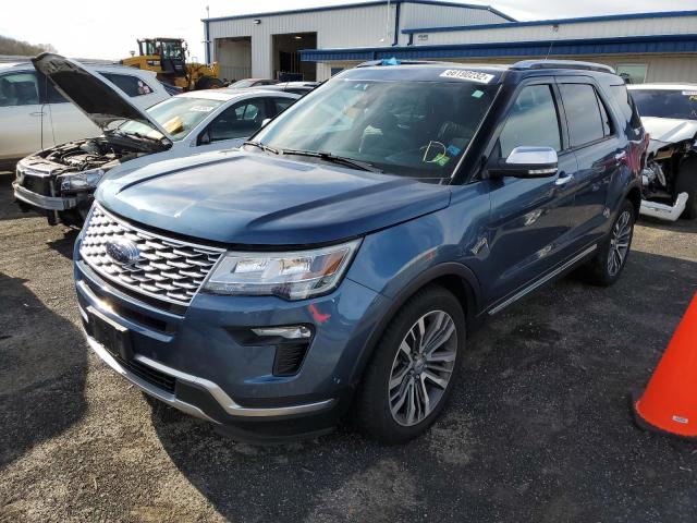 1FM5K8HT2JGA53025 - 2018 FORD EXPLORER PLATINUM BLUE photo 2