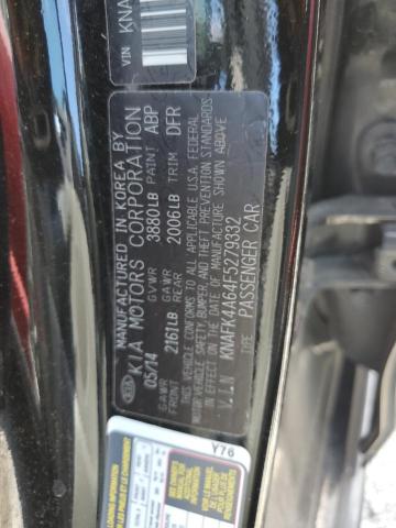 KNAFK4A64F5279332 - 2015 KIA FORTE LX BLACK photo 12