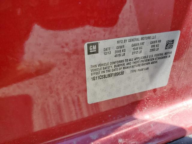 1G11C5SL8EF189638 - 2014 CHEVROLET MALIBU 1LT 红色 照片 12