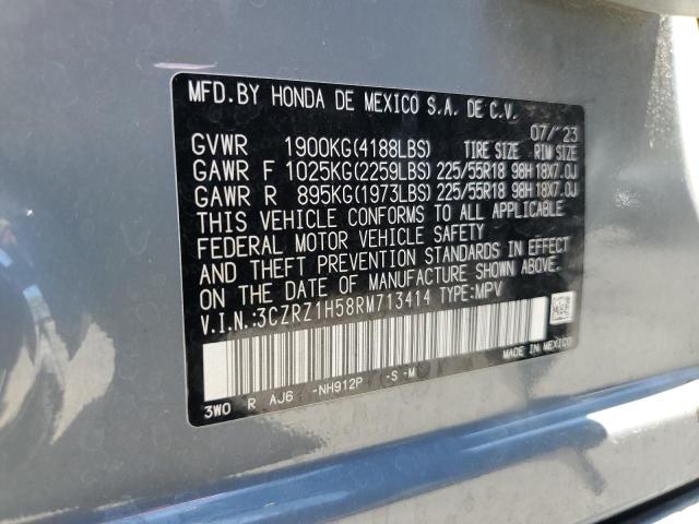 3CZRZ1H58RM713414 - 2024 HONDA HR-V SPORT GRAY photo 13