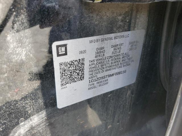 1G1ZD5ST9MF008156 - 2021 CHEVROLET MALIBU LT Qara foto 12