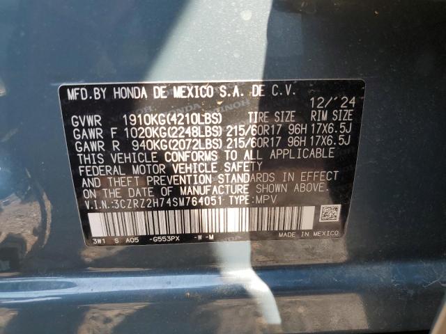 3CZRZ2H74SM764051 - 2025 HONDA HR-V EXL 石墨色 照片 13