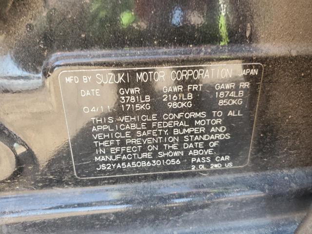 JS2YA5A50B6301056 - 2011 SUZUKI SX4 BLACK photo 12