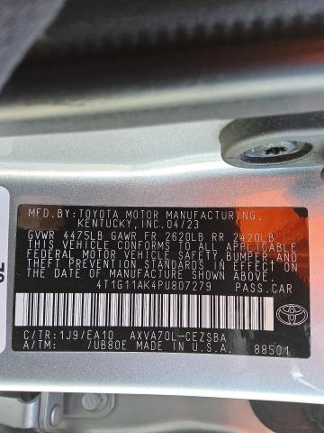 4T1G11AK4PU807279 - 2023 TOYOTA CAMRY SE NIGHT SHADE WHITE photo 12