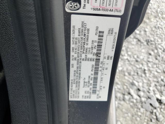 3FADP4BJXJM119317 - 2018 FORD FIESTA SE GRAY photo 12