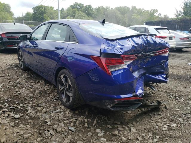 KMHLP4AG4PU496110 - 2023 HYUNDAI ELANTRA LIMITED BLUE photo 2