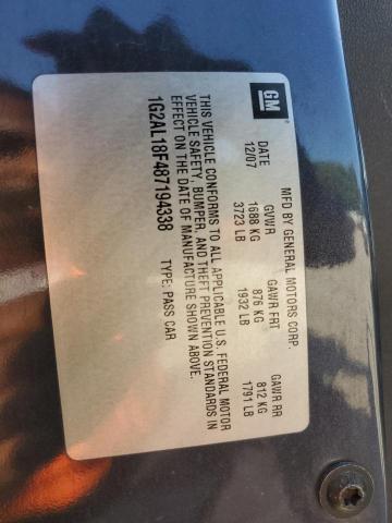 1G2AL18F487194338 - 2008 PONTIAC G5 Bleu photo 12