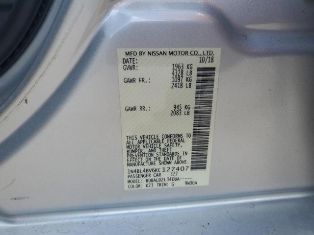 1N4BL4BV6KC127407 - 2019 NISSAN ALTIMA S Silber Foto 12