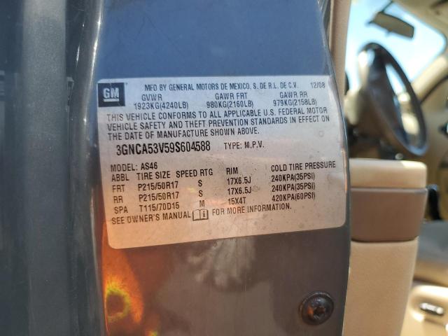 3GNCA53V59S604588 - 2009 CHEVROLET HHR LT GRAY photo 12