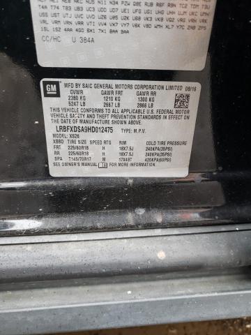 LRBFXDSA9HD012475 - 2017 BUICK ENVISION ESSENCE BLACK photo 13