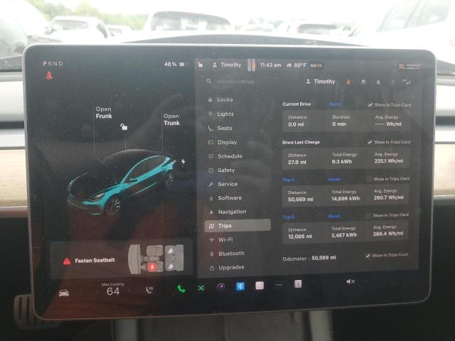 5YJ3E1EC8MF856256 - 2021 TESLA MODEL 3 GRAY photo 9