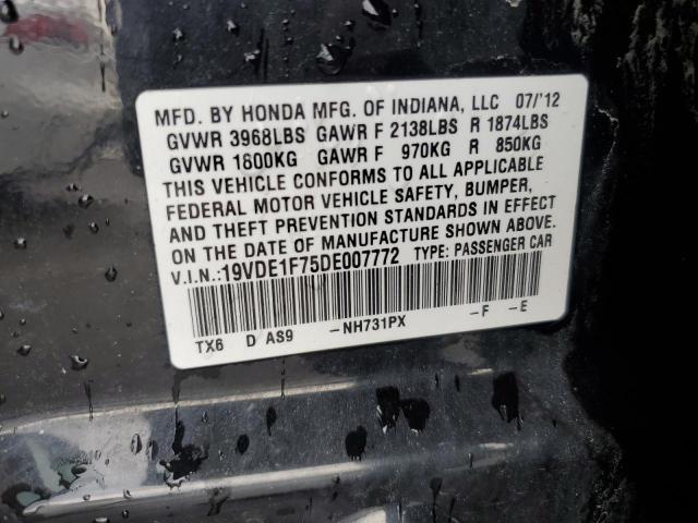 19VDE1F75DE007772 - 2013 ACURA ILX 20 TECH BLACK photo 12