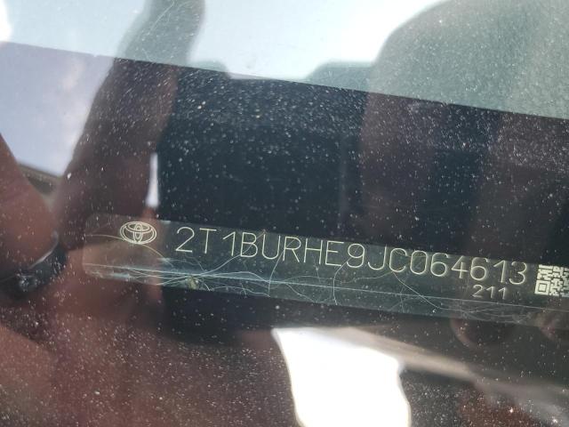 2T1BURHE9JC064613 - 2018 TOYOTA COROLLA L 白色 照片 12