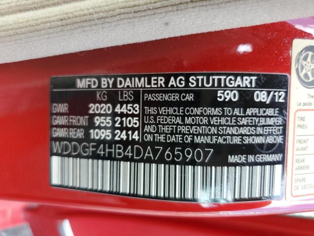 WDDGF4HB4DA765907 - 2013 MERCEDES-BENZ C 250 RED photo 12