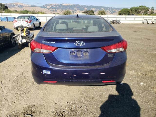 5NPDH4AE8DH201536 - 2013 HYUNDAI ELANTRA GLS BLUE photo 6