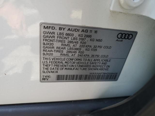 WA1VAAF78HD035428 - 2017 AUDI Q7 PRESTIGE WHITE photo 13