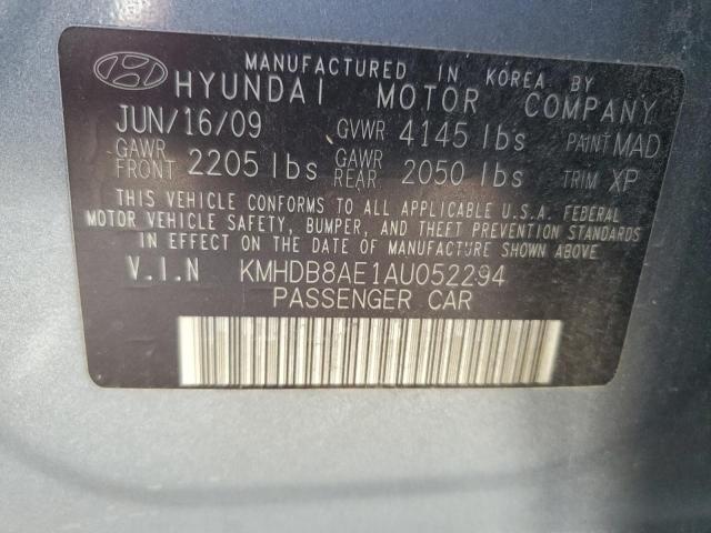 KMHDB8AE1AU052294 - 2010 HYUNDAI ELANTRA TO GLS GRAY photo 12