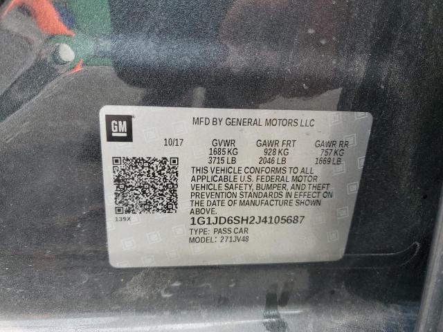 1G1JD6SH2J4105687 - 2018 CHEVROLET SONIC LT 石墨色 照片 12