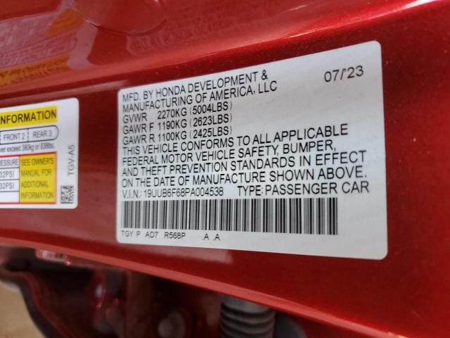 19UUB6F68PA004538 - 2023 ACURA TLX ADVANCE RED photo 12