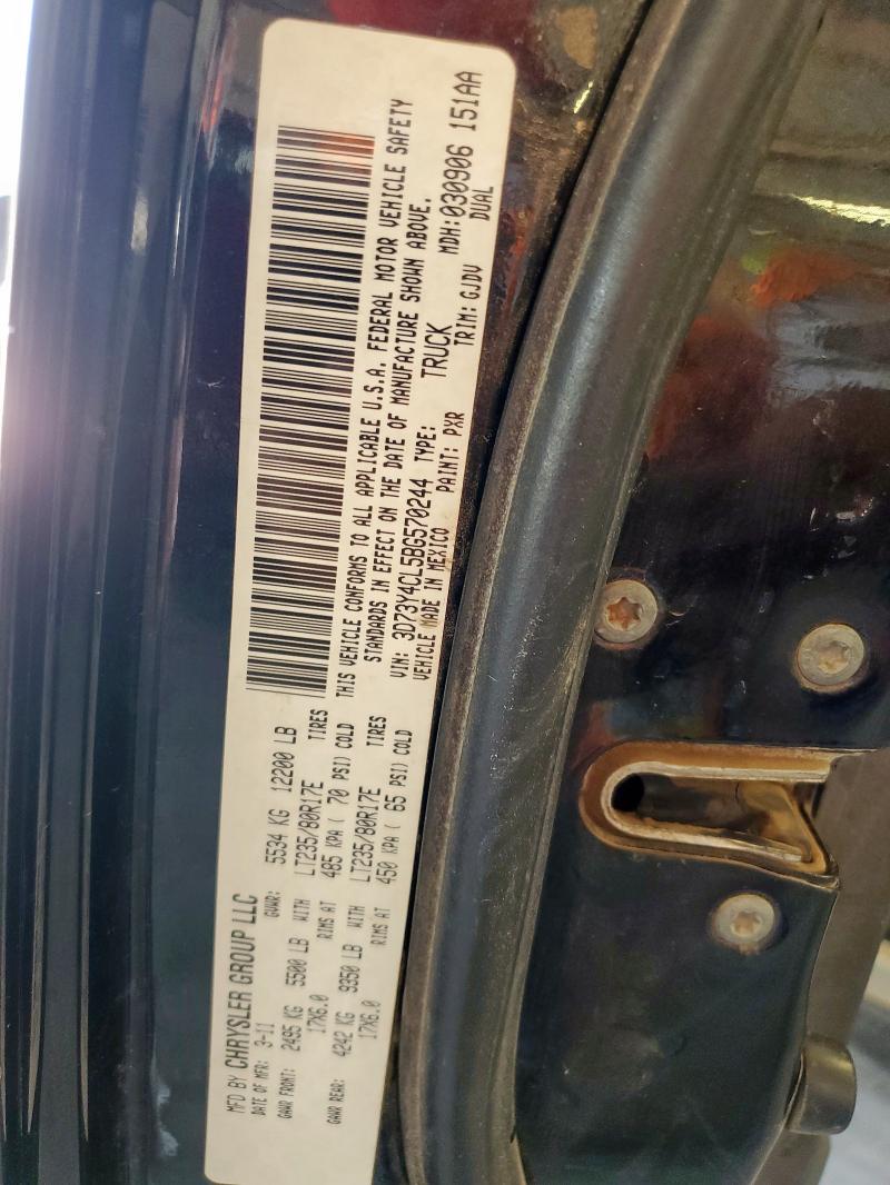 3D73Y4CL5BG570244 - 2011 DODGE RAM 3500 Սև լուսանկար 12