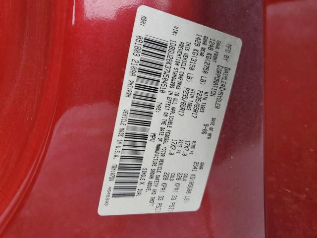 1D8GU28K37W504510 - 2007 DODGE NITRO SXT RED photo 13