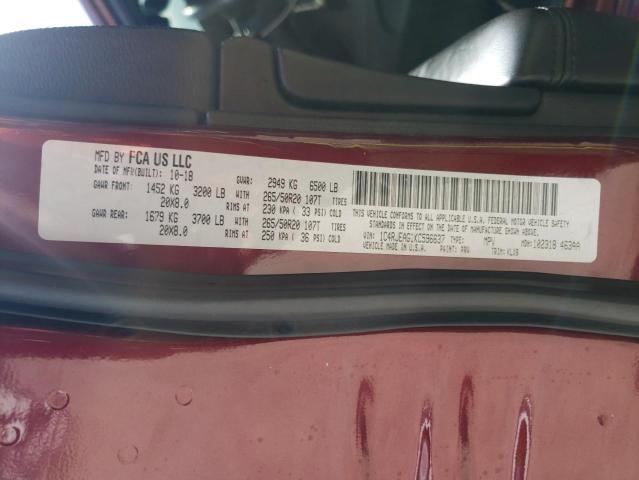 1C4RJEAG1KC596637 - 2019 JEEP GRAND CHER LAREDO 勃艮第红 照片 13