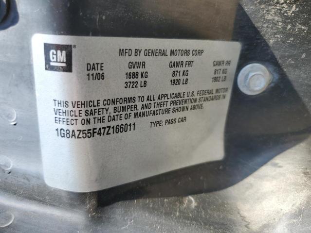 1G8AZ55F47Z166011 - 2007 SATURN ION LEVEL 2 GRAY photo 12