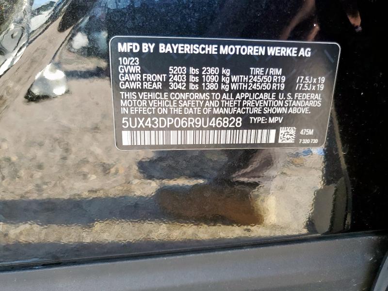 5UX43DP06R9U46828 - 2024 BMW X3 SDRIVE30I BLACK photo 13