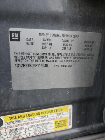 1G1ZH57B09F116046 - 2009 CHEVROLET MALIBU 1LT 灰色 照片 12