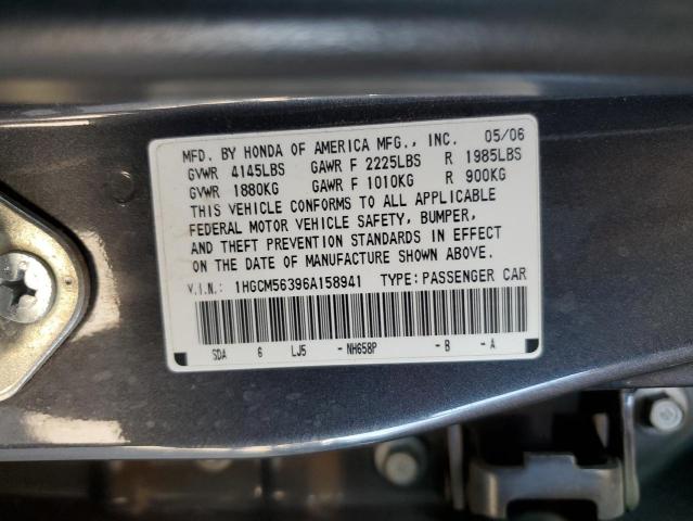 1HGCM56396A158941 - 2006 HONDA ACCORD SE BLUE photo 12