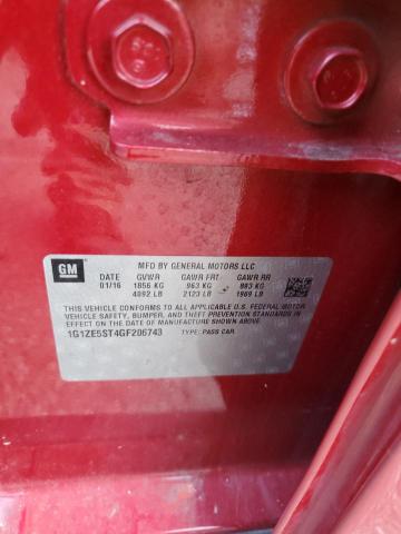 1G1ZE5ST4GF206743 - 2016 CHEVROLET MALIBU LT BURGUNDY photo 12