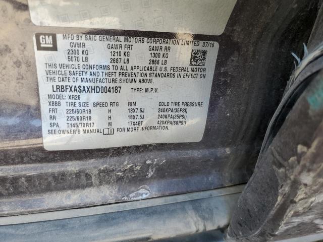 LRBFXASAXHD004187 - 2017 BUICK ENVISION PREFERRED Boz foto 12