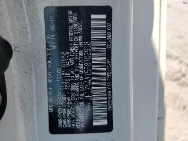 JF1ZNAA15F8702918 - 2015 TOYOTA SCION FR-S თეთრი ფოტო 12