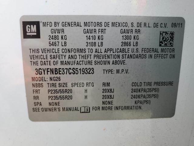 3GYFNBE37CS519323 - 2012 CADILLAC SRX PERFORMANCE COLLECTION WHITE photo 14