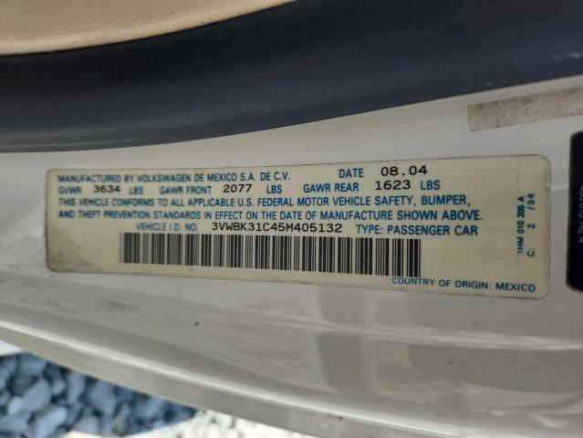 3VWBK31C45M405132 - 2005 VOLKSWAGEN NEW BEETLE GL WHITE photo 12