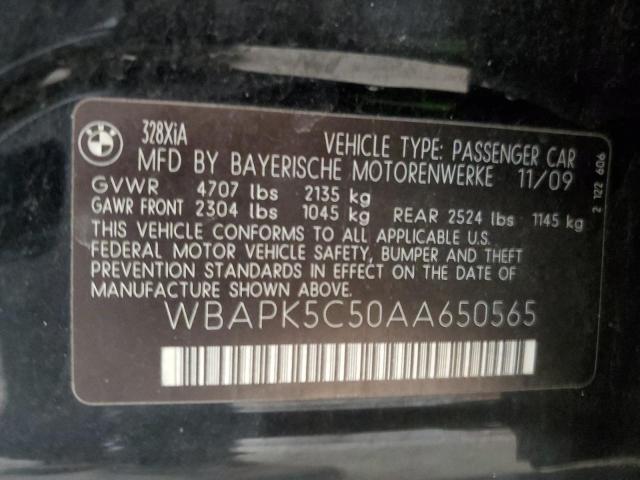 WBAPK5C50AA650565 - 2010 BMW 328 XI SULEV BLACK photo 12